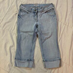 Blind Date Light Was Denim Jean Cuff Caprie Bermuda Long Shorts Womans JRs  sz 3